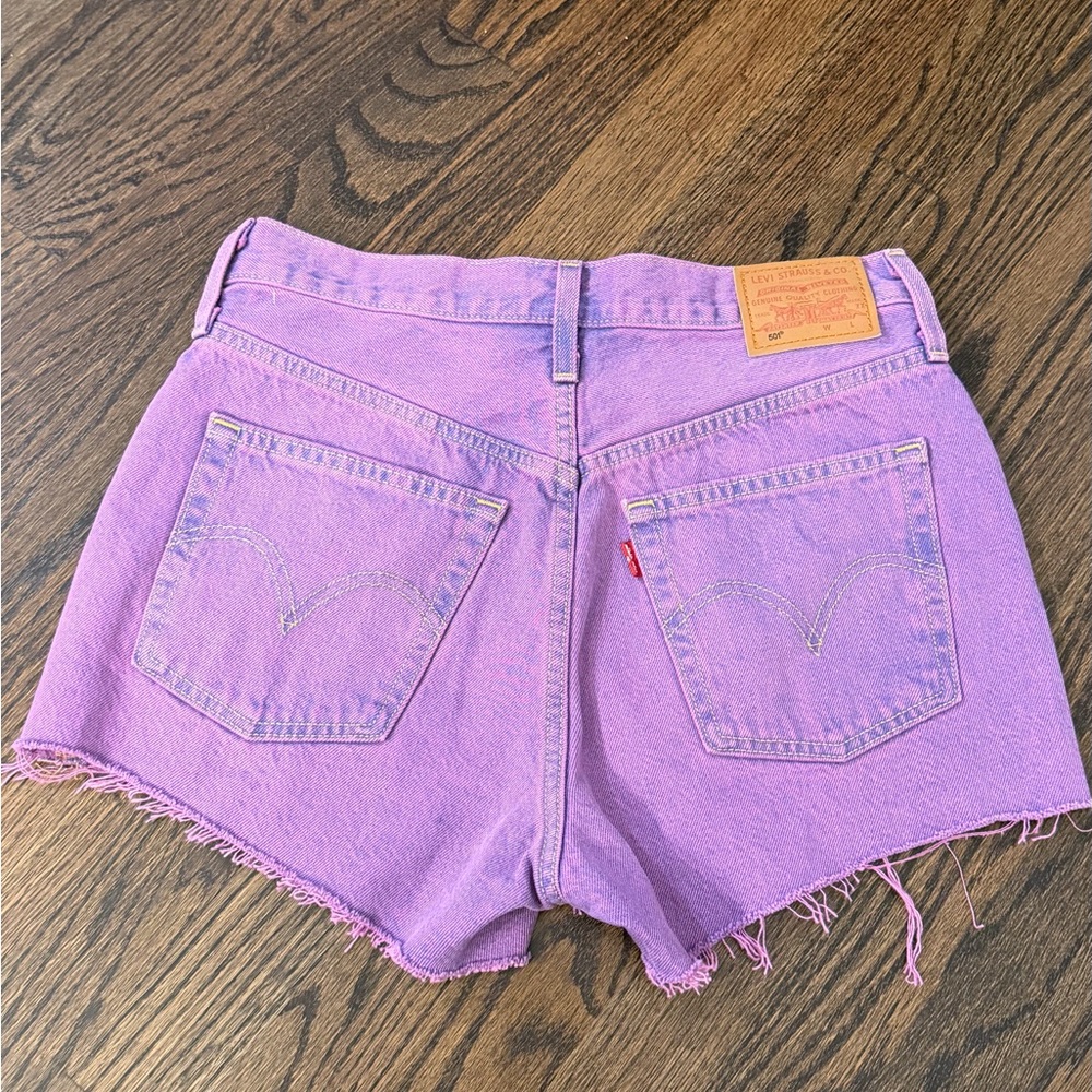 Levi's 501 button fly Women's Purple Denim Shorts 26 NWOT